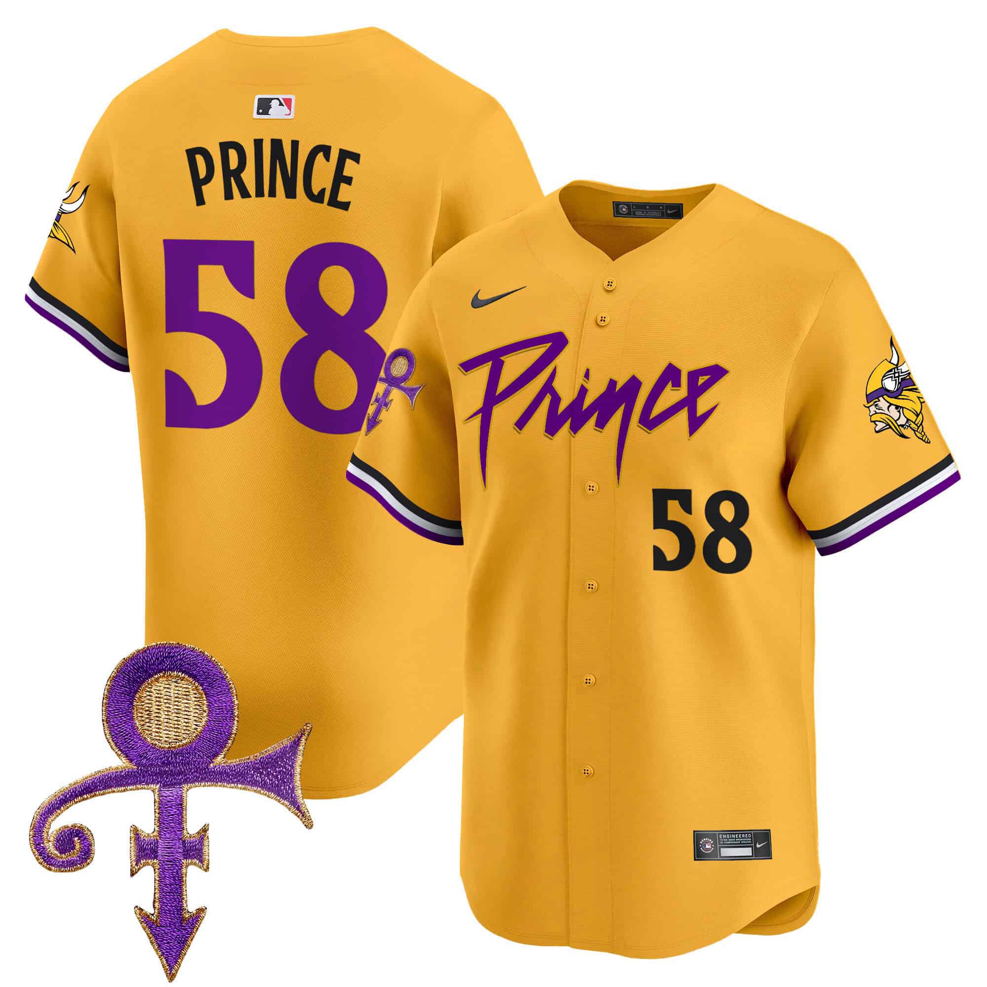 Men Minnesota Vikings 58 Prince Yellow 2024 Nike Prince Patch Vapor Premier Limited NFL Jersey